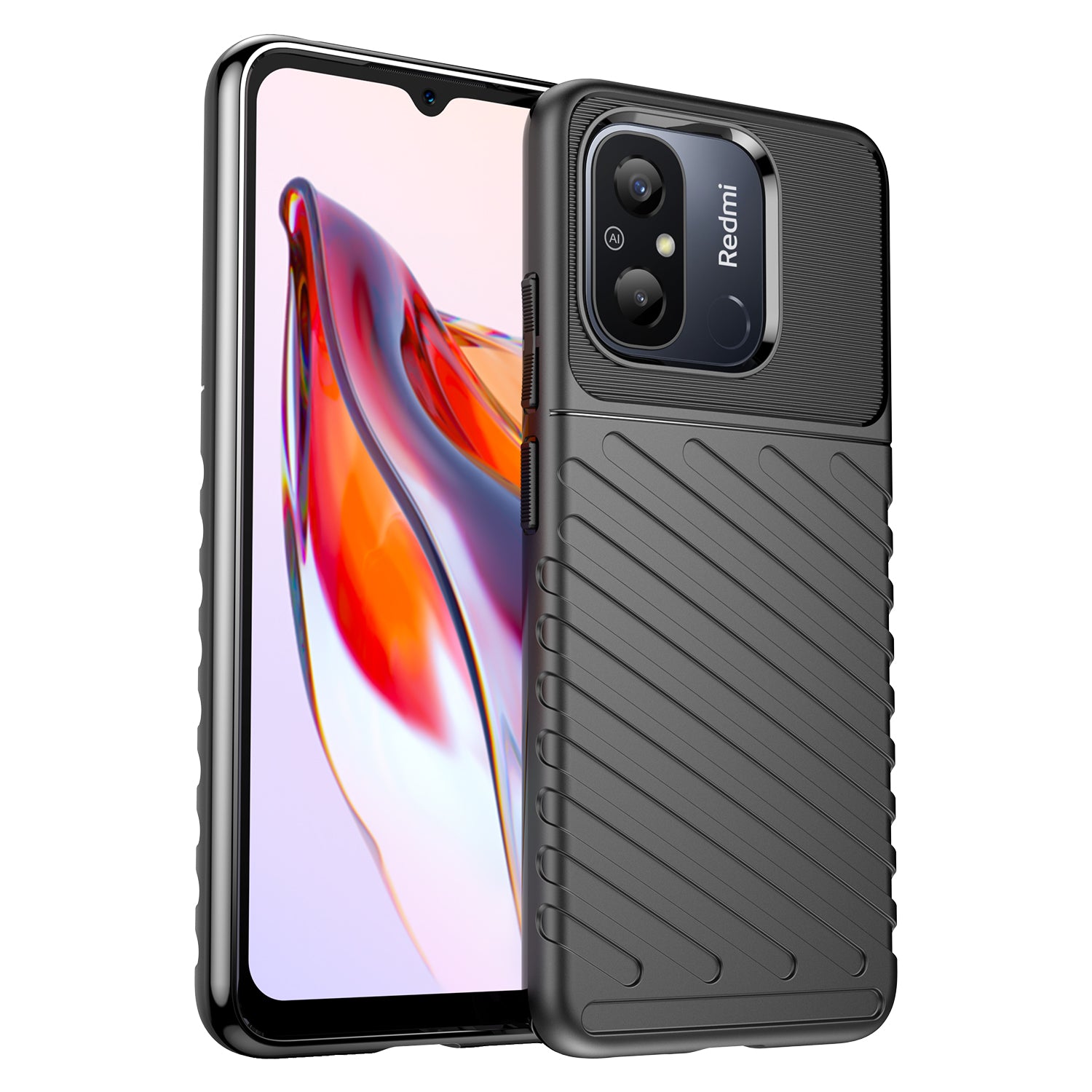 For Xiaomi Redmi 12C 4G Thunder Series Thickened TPU Phone Case Twill Texture Anti-Slip Phone Cover For Xiaomi Redmi 12C 4G Thunder Series Thickened TPU Phone Case Twill Texture Anti-Slip Phone Cover